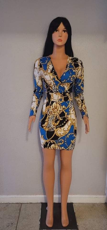 VESTIDO CRUZADO AZUL #36